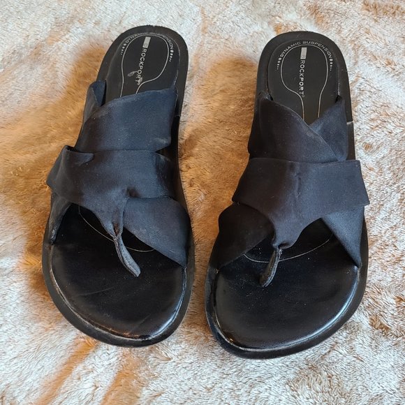 Rockport Black Platform Slide-in Sandal - Picture 1 of 7